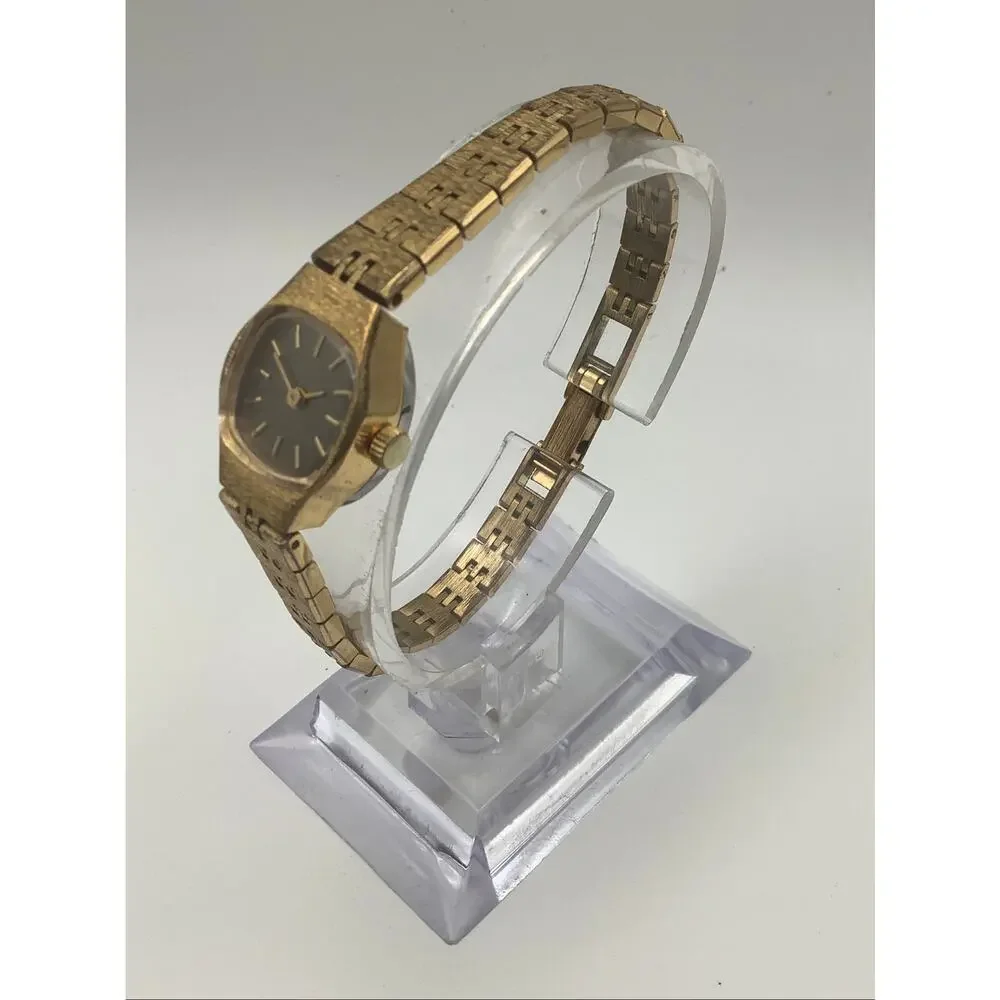 Vtg Jules Jurgensen 6046 Ladies Quartz Watch Gold Tone